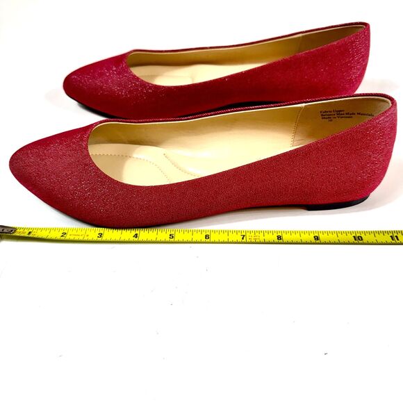 Coach and Four Red Metallic Melitta Ballet Flats Shoes Women's Size 10 Sparkly - Picture 8 of 16